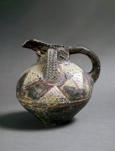 Minoen-taide: keraaminen maljakko Barbotine-tyyliin. Agia Triadasta (Hagia Triada). Noin 1500 eaa. Himmeä. 15,5 cm Heraklion, arkeologinen museo tekijältä Minoan