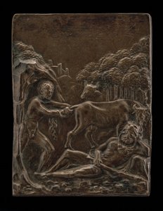 Cacus varastaa Geryonin karjan Herculesilta, 1400-luvun loppu - 1500-luvun alku.