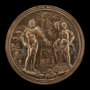 Orpheus lunastamassa Eurydicea, 1400-luvun loppu - 1500-luvun alku. tekijältä Moderno