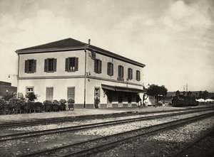 Imperiumin rakentaminen fasistisella aikakaudella: Asmaran rautatieasema, 9.5.1936 (mv/v kuva) tekijältä Modestino Baldinetti