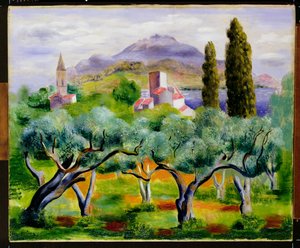Maisema, noin 1920 tekijältä Moise Kisling