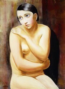 Alaston nainen istuu; Femme Nue Assise