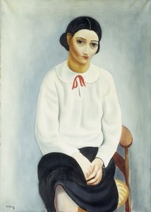 Nainen valkoisessa puserossa; Femme au Chemisier Blanc tekijältä Moise Kisling