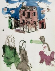 Bühnenbildentwurf und Figurinen