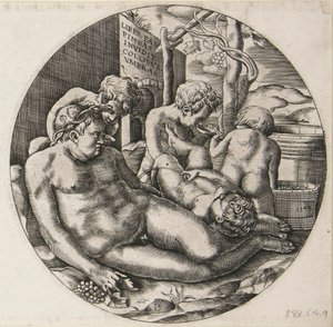 Bacchus ja Putti tekijältä Monogrammist B