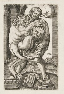 Hercules ja Nemean-leijona tekijältä Monogrammist B