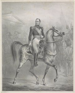 Alankomaiden kuninkaan William I Frederikin ratsastusmuotokuva tekijältä Monogrammist CM (Nederland)