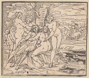 Venus suree Adonisin kuolemaa tekijältä Monogrammist GGN (attributed to)