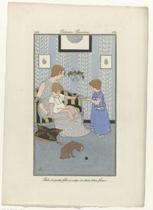 Journal des Dames et des Modes, Costumes Parisiens, 1914, nro 137: Pienen tytön mekko (...) tekijältä Monogrammist MFN