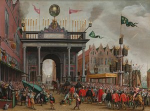 Anjoun herttuan iloinen saapuminen Antwerpeniin 19. helmikuuta 1582 Anjoun herttua François