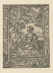 Vanitas Herra ja nainen kalloineen tekijältä Monogrammist XXX met L (attributed to)