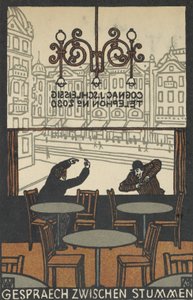 Keskustelu Mutes Gespraech zwischen Stummenin välillä, 1907. tekijältä Moritz Jung