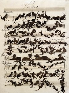 Kissan sinfonia (Die Katzensymphony) Moritz von Schwindin piirros vuodelta 1868. Staatliche Kunsthalle Karlsruhe.