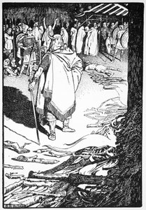 "Veniu, mestressa de casa" anomenat Flosi a Bergthora", 1913 finlandès