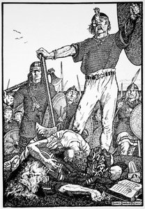 Brian Boru kuoli Clontarfin taistelussa Irlannissa 1014 1913.