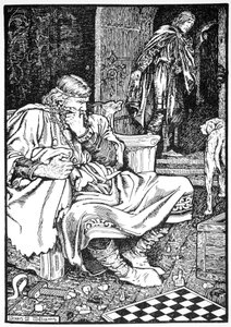 King Canute ja Earl Ulf riitelevät shakista, Roskilde, Tanska, 1026 1913.