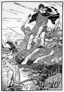 "King Magnus in the Marsh at Downpatrick", Irlanti, 1103 1913