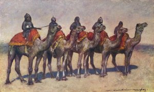 "Armed Camel Riders from Bikanir", 1903 tekijältä Mortimer L Menpes