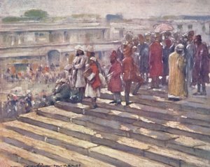 Jumma Masjidin portailla, 1903 tekijältä Mortimer L Menpes