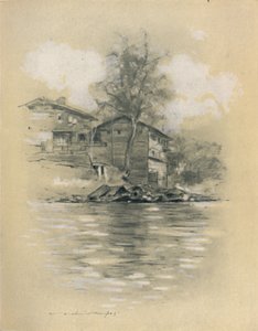 Jokiasunto Srinagarissa, 1903 tekijältä Mortimer L Menpes