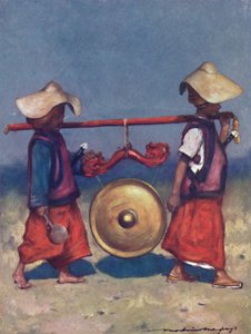 "Shan Retainers kuljettaa Brass Gong", 1903 tekijältä Mortimer L Menpes