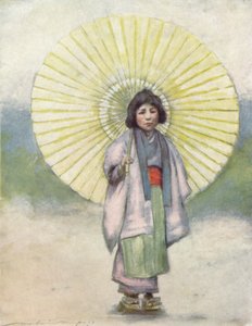 "Lapsi ja sateenvarjo", c1887, 1901 tekijältä Mortimer L Menpes