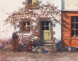 Mökki Rochefort-en-Terressä (värilitro) tekijältä Mortimer Ludington Menpes