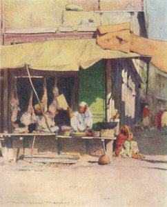 Lihakauppa Peshawurissa, 1905 tekijältä Mortimer Ludington Menpes