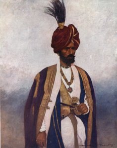 Hänen korkeutensa Dogra Sowarin sotilas (väri litho) tekijältä Mortimer Ludington Menpes