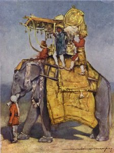Valtionnorsu kaikissa varusteissaan (väri litho)