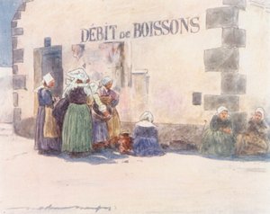 Debit de Boissons (värillinen litografia) tekijältä Mortimer Ludington Menpes
