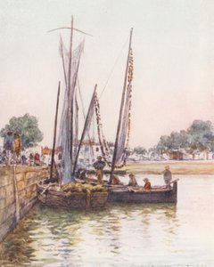 Kalastusveneet, Concarneau (värilitro) tekijältä Mortimer Ludington Menpes