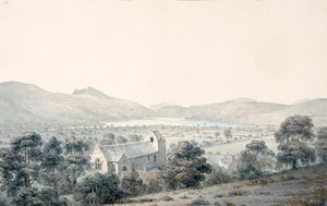 Näkymä Bala Poolille, Llyntagit, Llanfawrin kirkon yläpuolelta, Meirionethshire
