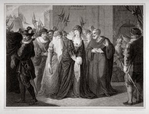 Lady Jane Gray johdatettiin teloitukseensa Lontoon Towerissa, 1554 1797 tekijältä Mountague Tomkins