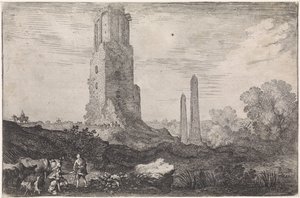 Paisatge amb dos obeliscs i la 