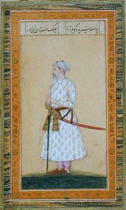 Prinssi miekalla, Small Clive Albumista (läpinäkymätön akvarelli paperille) tekijältä Mughal School