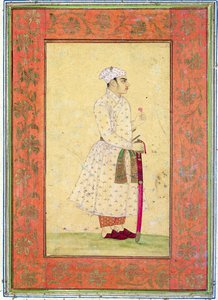 Nuori Mughal-hovin aatelismies, Large Clive Albumista (sävytetty piirustus wc:llä paperille) tekijältä Mughal School
