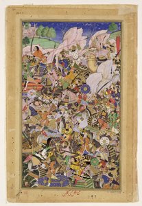 Bundin taistelu, Akbarnamasta, noin 1590
