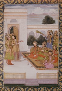 Joseph esitteli Potifarin vaimon Zuleikan Mizrin vaimoille jakson Jamin (1414-92) suositusta persialaisesta runosta Yusuf ja Zulaikha n. 1780 tekijältä Mughal School