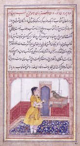 Khujista Talking to the Paprot, n. 1580 tekijältä Mughal School