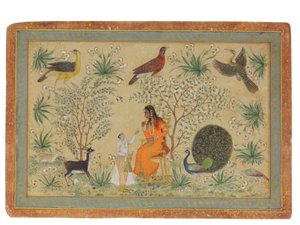 Jalo nainen puutarhassa, noin 1740 tekijältä Mughal School