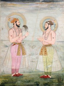 Prinssi Dara Shikohin ja prinssi Sulaiman Shikoh Nimbaten muotokuvia, n. 1665 tekijältä Mughal School