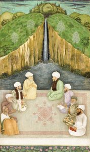 Sages in Religious Discussion, n. 1680 tekijältä Mughal School