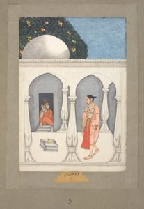 Muhammad Faqirullah Khan Nainen vierailulla saivilaisten pyhäkössä, noin 1750 (guassi paperille). tekijältä Muhammad Faqirullah Khan