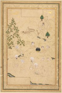 Picnic in the Mountains, Single Page Illustration, c. 1550-1600. tekijältä Muhammadi