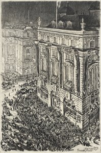 Piccadilly Circus, Yrjö VI:n kruunajaisten aattona.