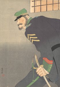 Printti, [sotilas miekalla], n. 1906. tekijältä Munakata