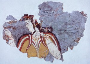 Hovinrouva, fresko Mycenaen palatsista (Kreikka), Mykeneen sivilisaatio