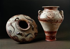 Mykeneen taidetta: keraamiset maljakot. 1400 eaa. Athenes, Musee de l
