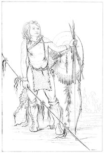 Comanche-päällikkö, suuri Comanche-kylä, 1841. tekijältä Myers and Co